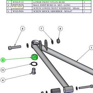 Bearing Lowe front wishbone, outer Wonder.